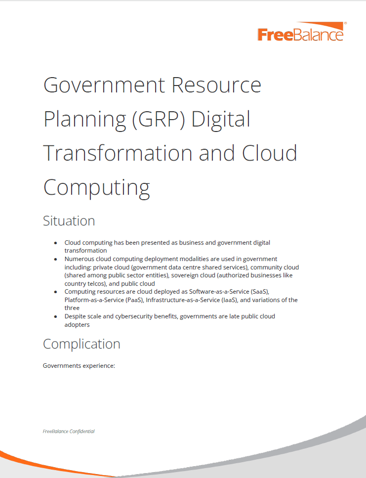 Government Resource Planning Digital Transformation and Cloud Computing